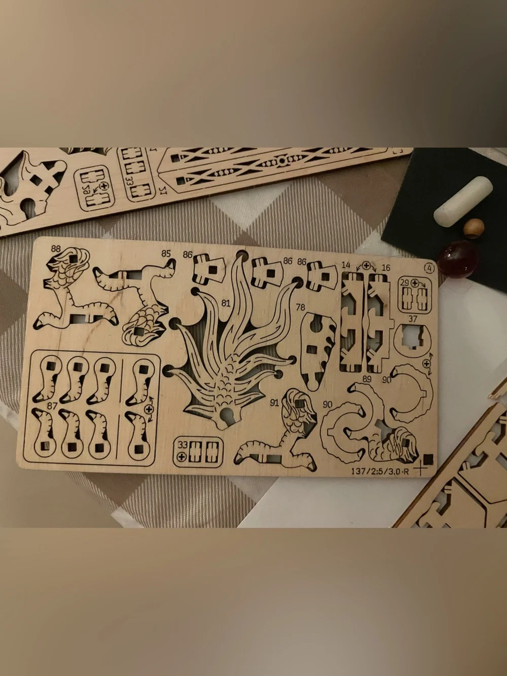 UGEARS Wood Dragon 3D Laser-Cut Puzzle Kit *1 page piece taped/box is taped*